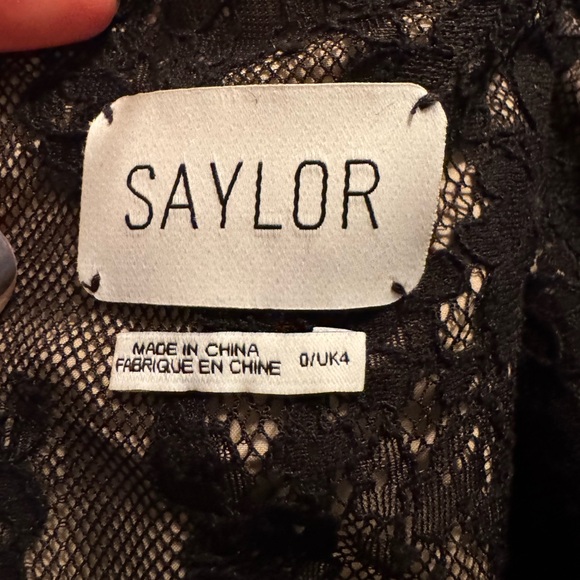 SAYLOR Black Jumpsuit with Feather Accent - Picture 5 of 5